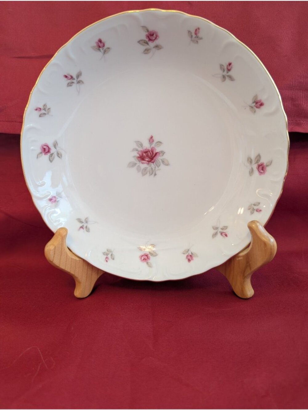 Set of 4 Royal Court Du Barry Fine China Salad Plates Pink Rose